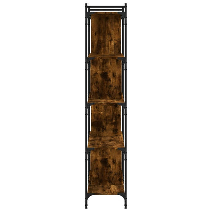 Bokhylla 5 hyllplan rökfärgad ek 76x32x158 cm konstruerat trä