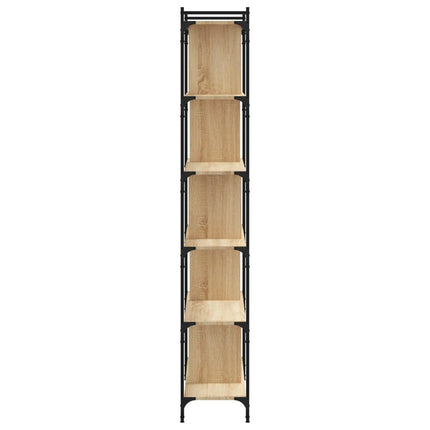 Bokhylla 6 hyllplan sonoma-ek 76x32x192 cm konstruerat trä