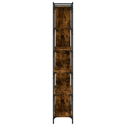 Bokhylla 6 hyllplan rökfärgad ek 76x32x192 cm konstruerat trä
