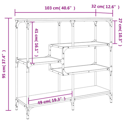 Konsolbord svart 103x32x95 cm konstruerat trä