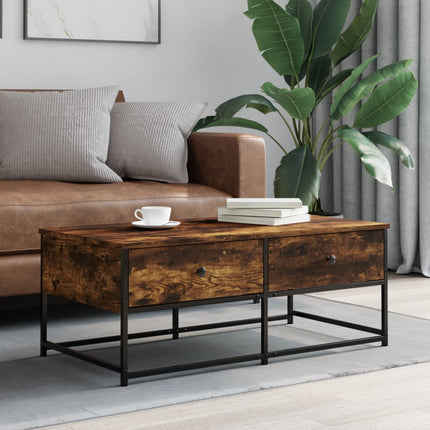 Soffbord rökfärgad ek 100x51x40 cm konstruerat trä
