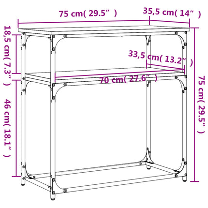 Avlastningsbord brun ek 75x35,5x75 cm konstruerat trä