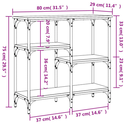 Konsolbord Sonoma Ek 80x29x75 cm Konstruerat trä