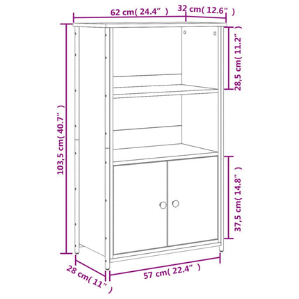 Skåp svart 62x32x103,5 cm konstruerat trä