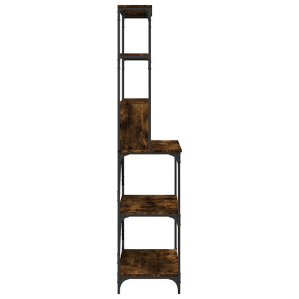Kökshylla 6 hyllplan rökfärgad ek 90x40x180 cm konstruerat trä