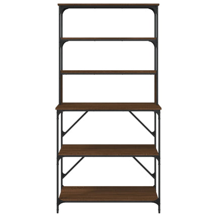 Kökshylla 6 hyllplan brun ek 90x40x180 cm konstruerat trä