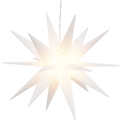 Stjärna med LED-belysning vikbar vit 43 cm