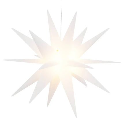 Stjärna med LED-belysning vikbar vit 57 cm
