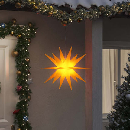 Stjärna med LED-belysning vikbar gul 57 cm