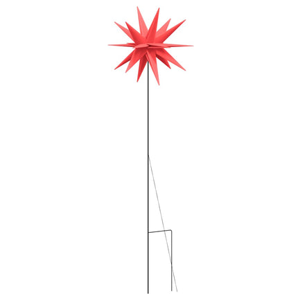 Stjärna med LED med spett vikbar röd 57 cm