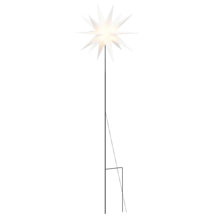 Stjärna med LED med spett vikbar vit 57 cm