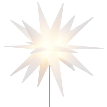 Stjärnor med spett LED 3 st vikbar vit 35 cm