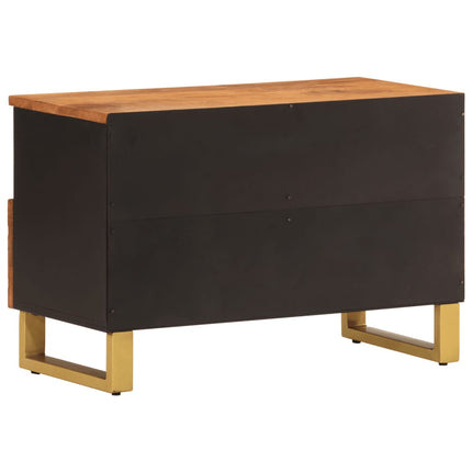 Tv-bänk brun och svart 105x33,5x46 cm massivt mangoträ