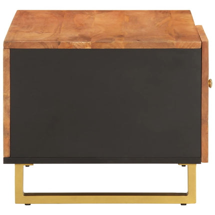 Soffbord brun och svart 80x50x40 cm massivt mangoträ