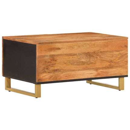 Soffbord brun och svart 80x50x40 cm massivt mangoträ