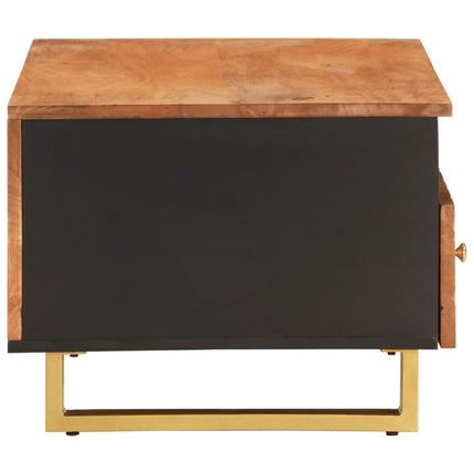 Soffbord brun och svart 80x54x40 cm massivt mangoträ