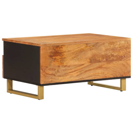 Soffbord brun och svart 80x54x40 cm massivt mangoträ