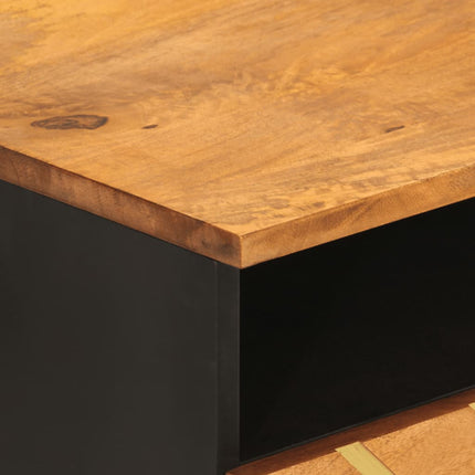 Soffbord brun och svart 80x54x40 cm massivt mangoträ