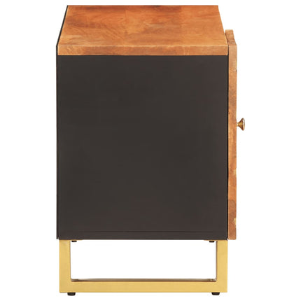 Tv-bänk brun och svart 80x31,5x46 cm massivt mangoträ