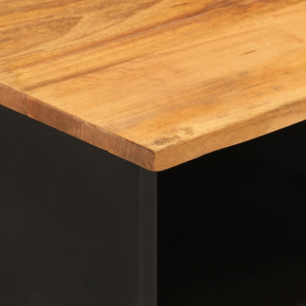 Tv-bänk brun och svart 100x33,5x46 cm massivt mangoträ