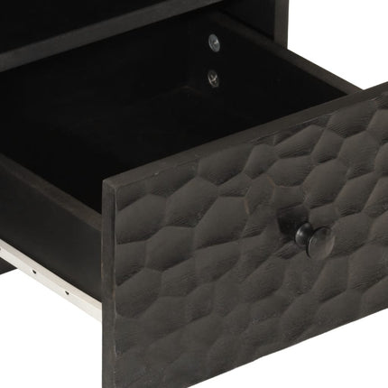 Tv-bänk svart 70x33x46 cm massivt mangoträ