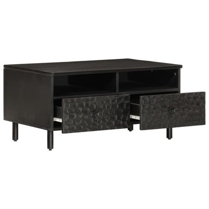 Soffbord svart 80x54x40 cm massivt mangoträ