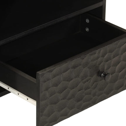 Tv-bänk svart 80x33x46 cm massivt mangoträ