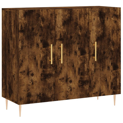 Byrå rökfärgad ek 90x34x80 cm konstruerat trä