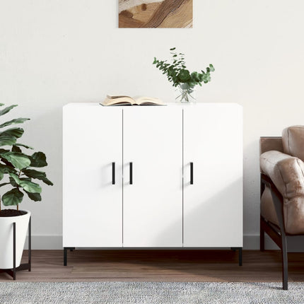 Skänk vit 90x34x80 cm konstruerat trä
