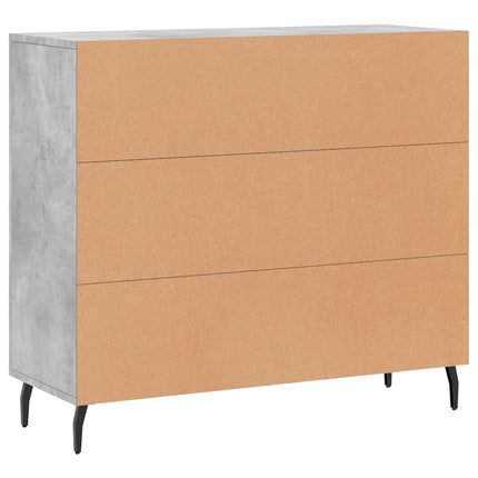 Byrå betonggrå 90x34x80 cm konstruerat trä