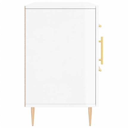 Skåp vit högglans 100x36x60 cm konstruerat trä