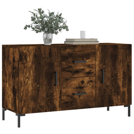 Byrå rökfärgad ek 100x36x60 cm konstruerat trä