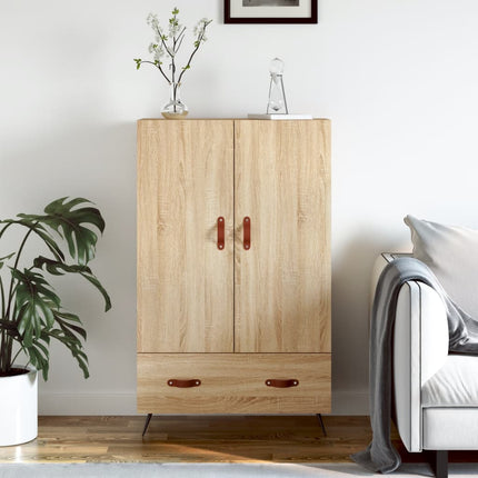 Högskåp sonoma-ek 69,5x31x115 cm konstruerat trä