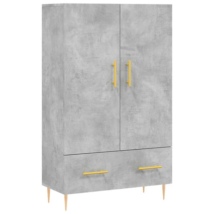 Högskåp betonggrå 69,5x31x115 cm konstruerat trä
