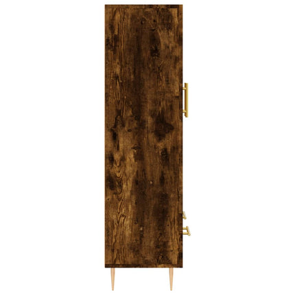 Högskåp rökfärgad ek 69,5x31x115 cm konstruerat trä