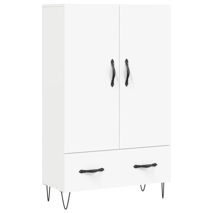 Högskåp vit 69,5x31x115 cm konstruerat trä