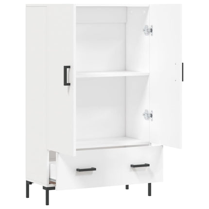 Högskåp vit 69,5x31x115 cm konstruerat trä
