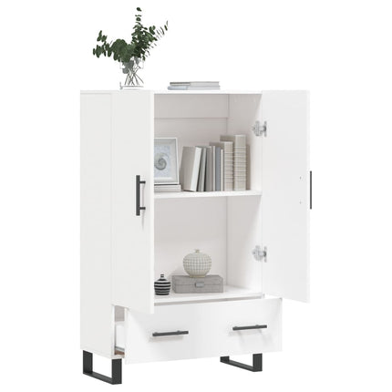 Högskåp vit 69,5x31x115 cm konstruerat trä