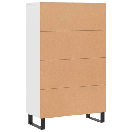 Högskåp vit 69,5x31x115 cm konstruerat trä