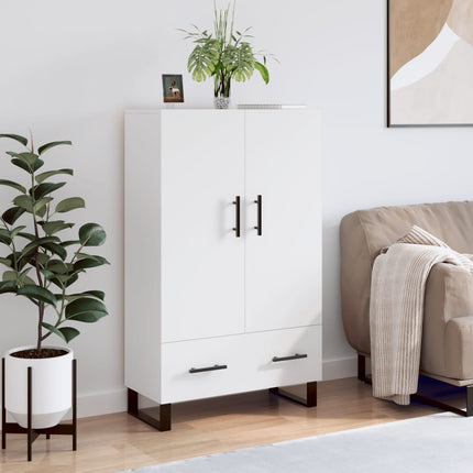 Högskåp vit 69,5x31x115 cm konstruerat trä