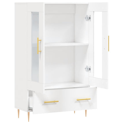 Högskåp vit 69,5x31x115 cm konstruerat trä