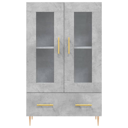 Högskåp betonggrå 69,5x31x115 cm konstruerat trä