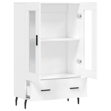 Högskåp vit 69,5x31x115 cm konstruerat trä