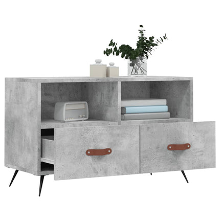 Tv-bänk betonggrå 80x36x50 cm konstruerat trä
