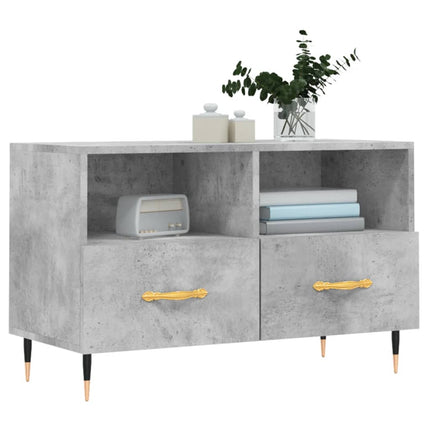 Tv-bänk betonggrå 80x36x50 cm konstruerat trä