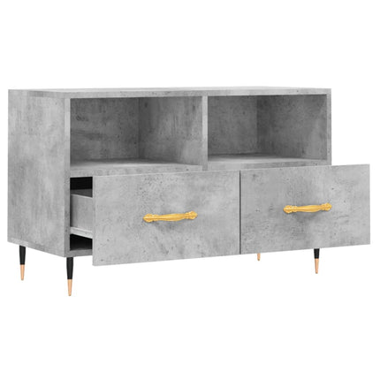 Tv-bänk betonggrå 80x36x50 cm konstruerat trä