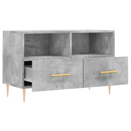 Tv-bänk betonggrå 80x36x50 cm konstruerat trä