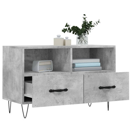 Tv-bänk betonggrå 80x36x50 cm konstruerat trä