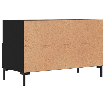 Tv-bänk svart 80x36x50 cm konstruerat trä