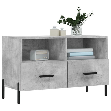 Tv-bänk betonggrå 80x36x50 cm konstruerat trä